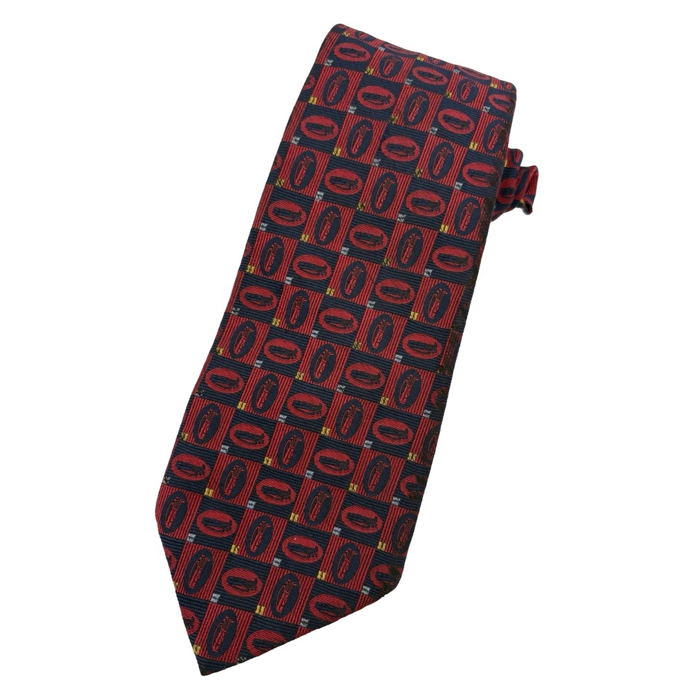 ROBERT TALBOTT  Tie Golf Club's 100% Silk Black Red Luxury Designer Gulf GUC